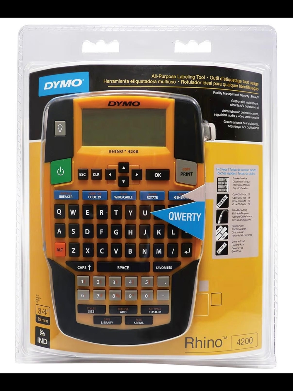 DYMO Rhino 4200 Label Maker - Yellow/Black